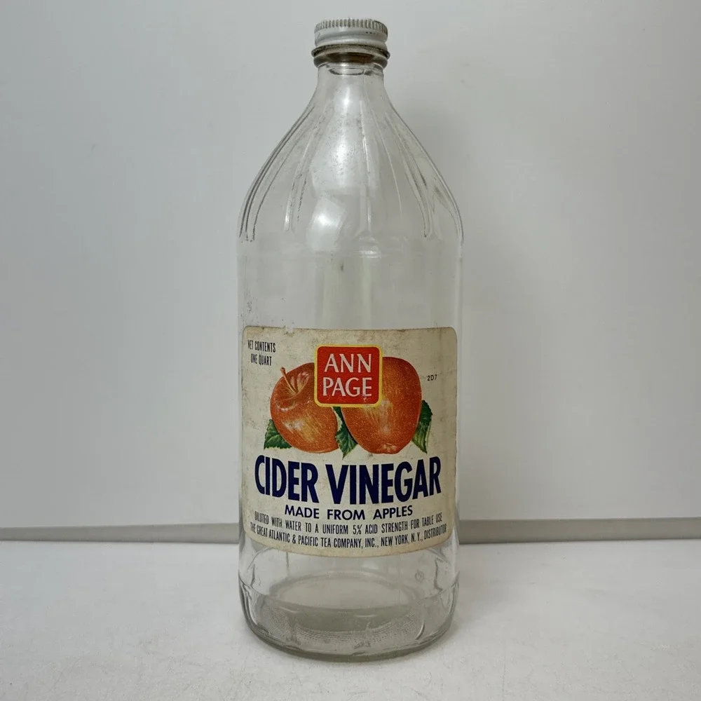 Vintage Ann Page Cider Vinegar Glass Bottle Great Atlantic Pacific Tea New York